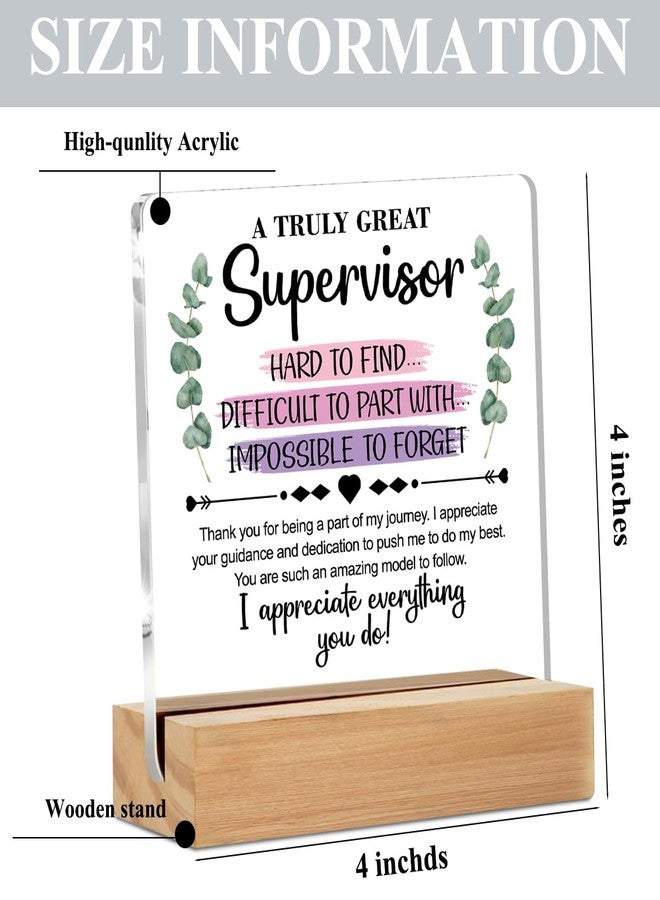 DHKG Supervisor Gifts for Women Men Acrylic Sign, Manager Boss Gifts Appreciation Gifts Decorative Acrylic Plaque with Stand Desk Decor, Shelf Cubicle Table Decor for Office Home Living Room Decoration - Image 2